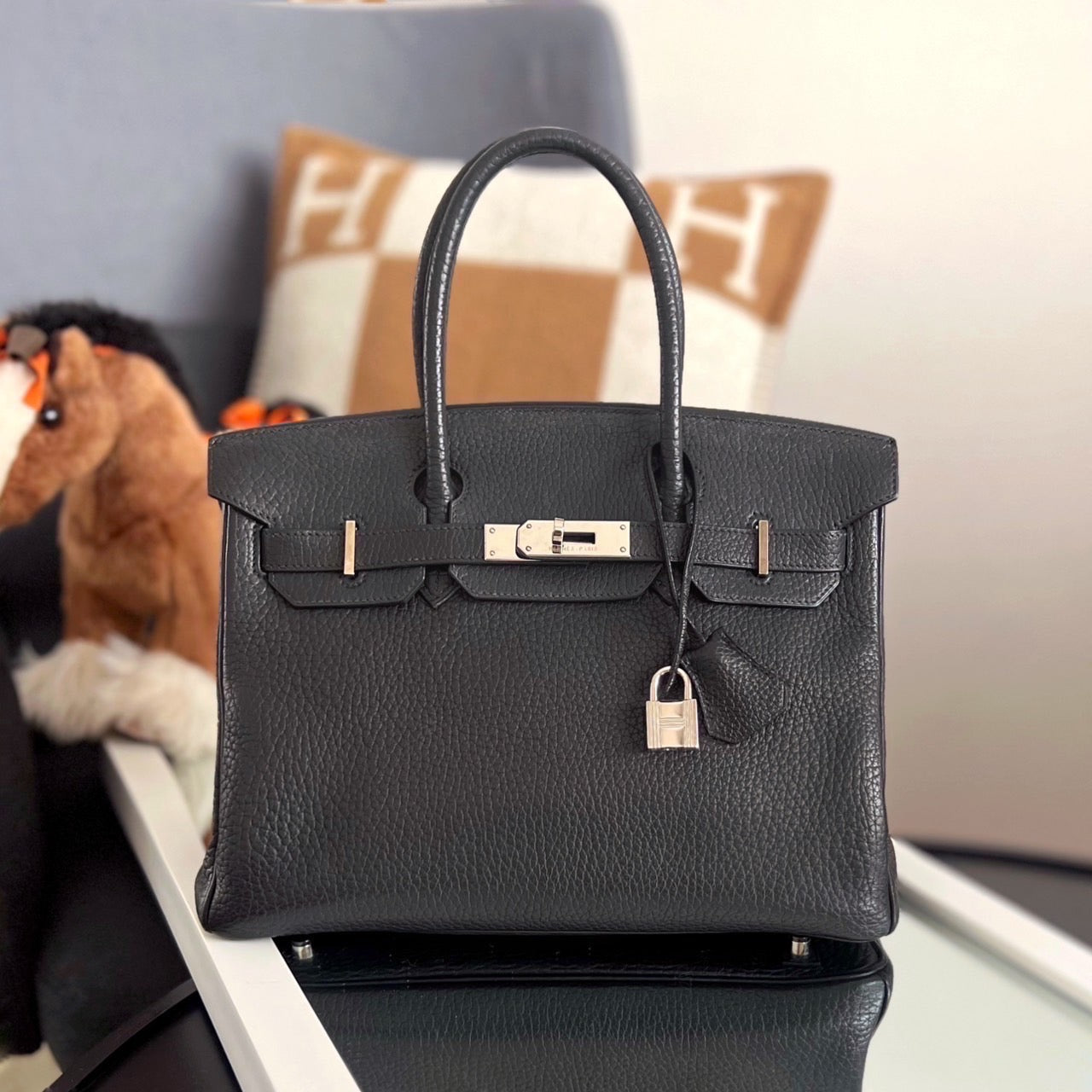 Birkin 30 patent leather handbag Hermès Black in Patent leather - 33405845