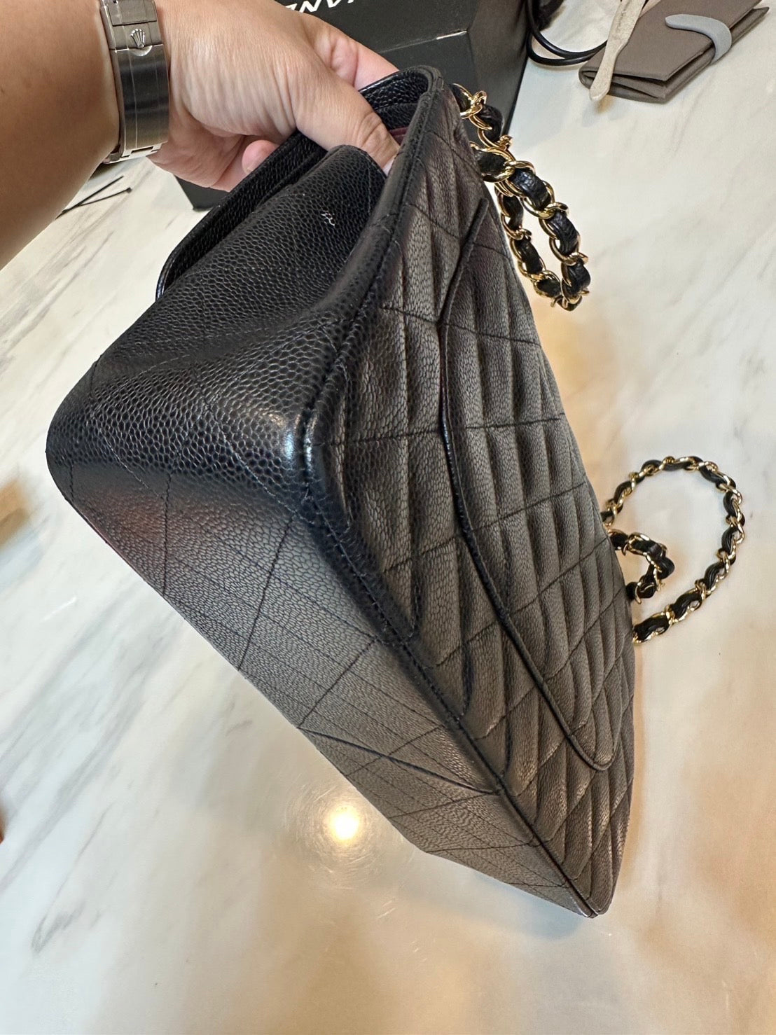 Chanel Jumbo Black Calfskin Caviar Double Flap Bag with GHW Chanel | The  Luxury Closet