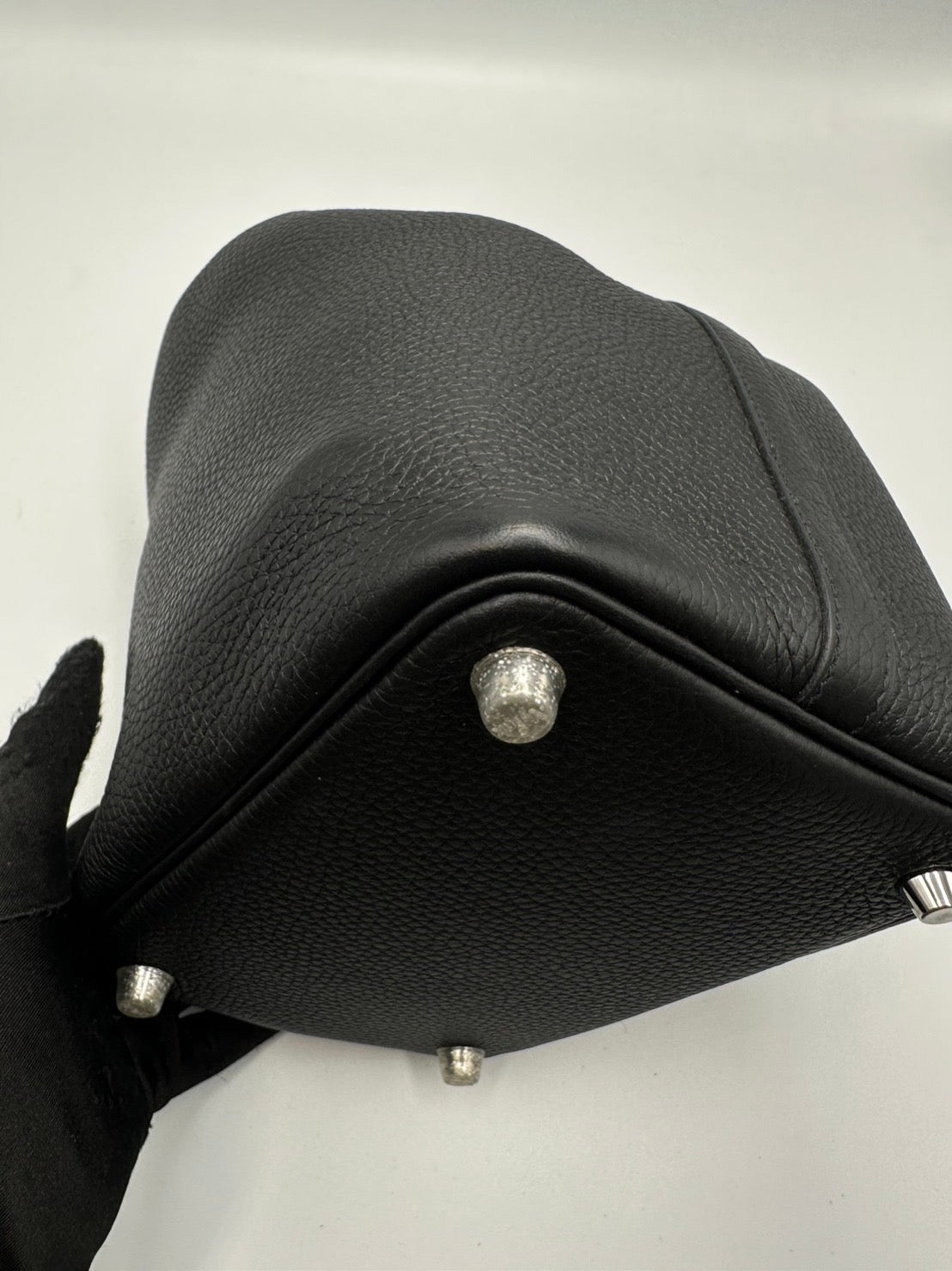Hermes Picotin Lock Bag Color Blocking Clemence Leather Palladium