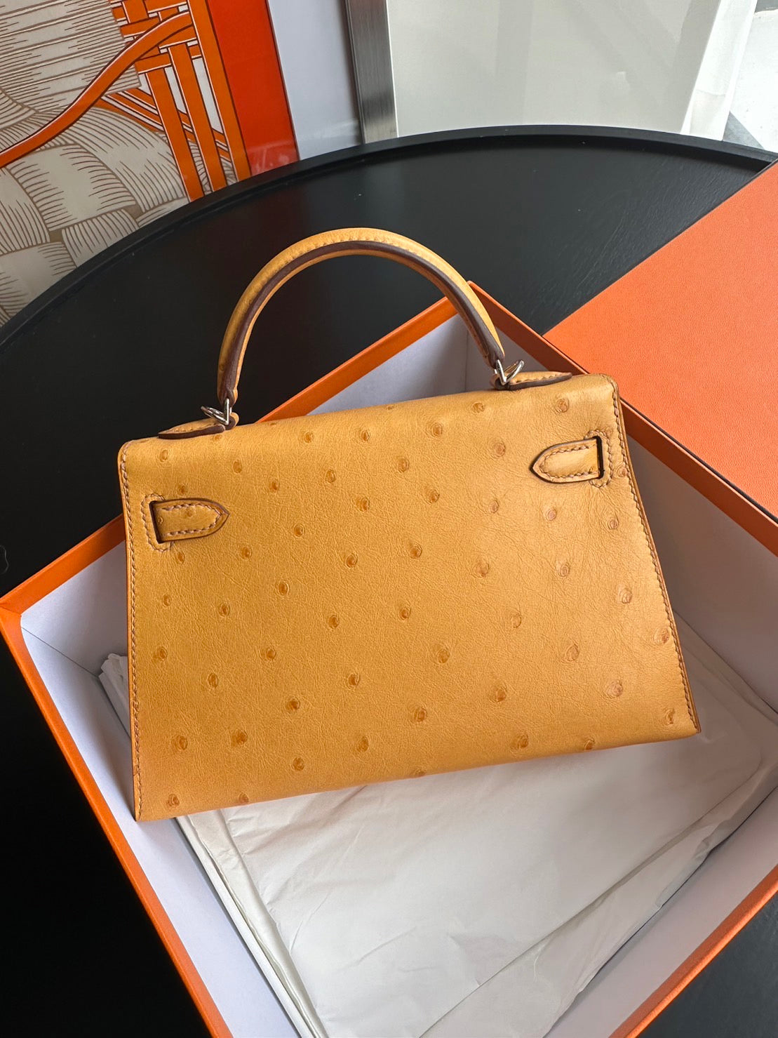 SOLD OUT——— Hermes Kelly A Dos PM in ostrich On website search for