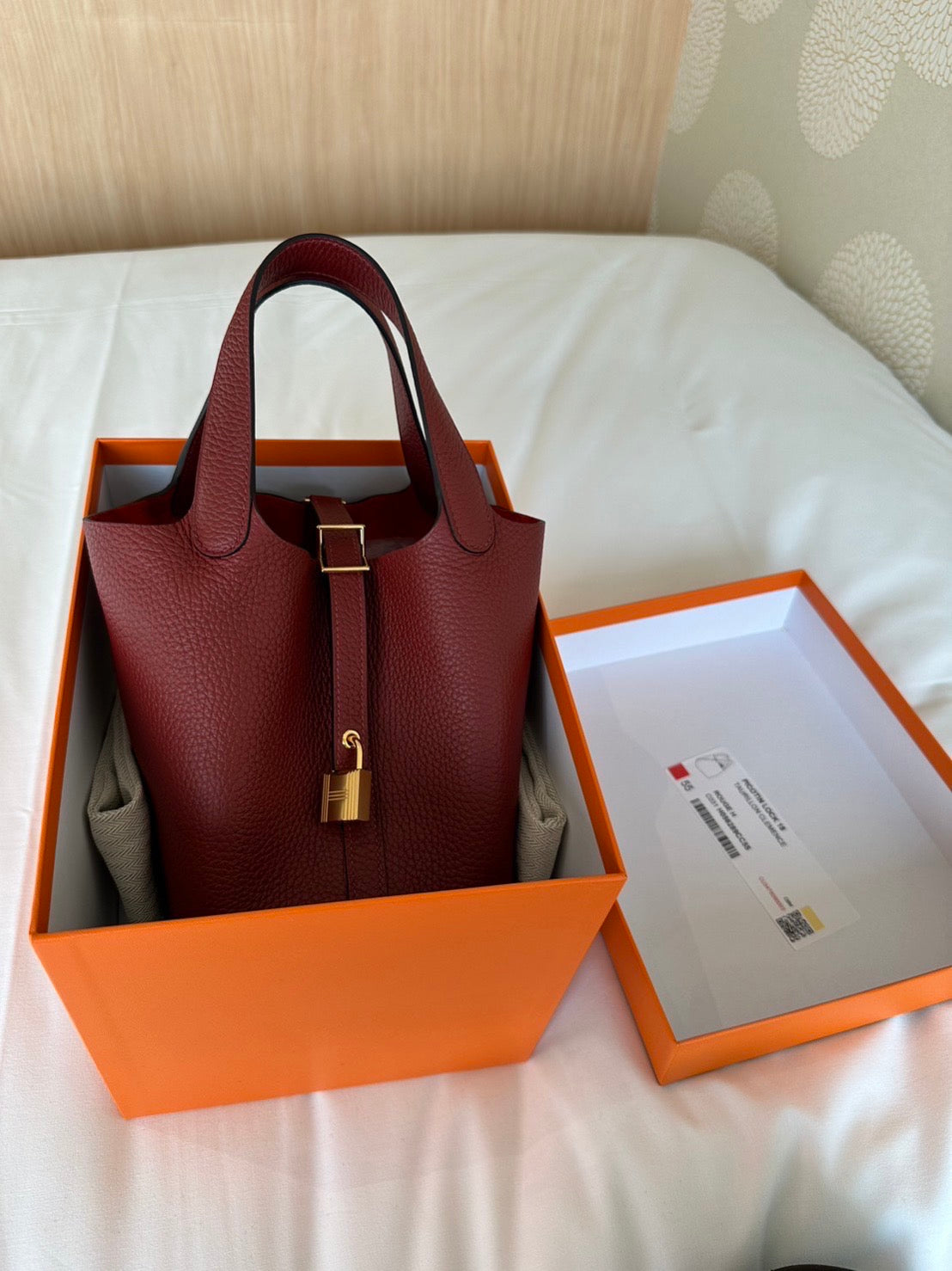 New!! Hermes Pitocin Lock 18 Rouge Clemence with GHW Full set