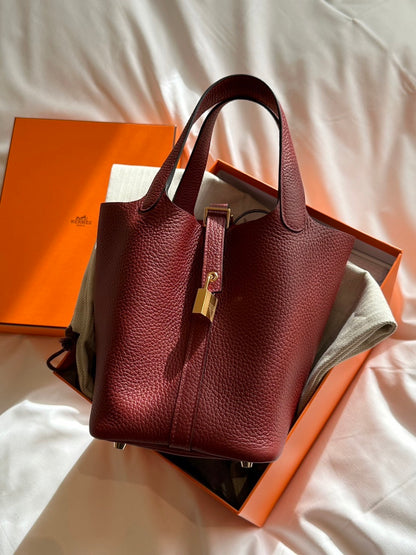 New!! Hermes Pitocin Lock 18 Rouge Clemence with GHW Full set