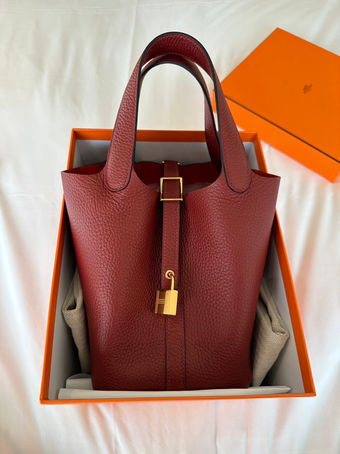 New!! Hermes Pitocin Lock 18 Rouge Clemence with GHW Full set