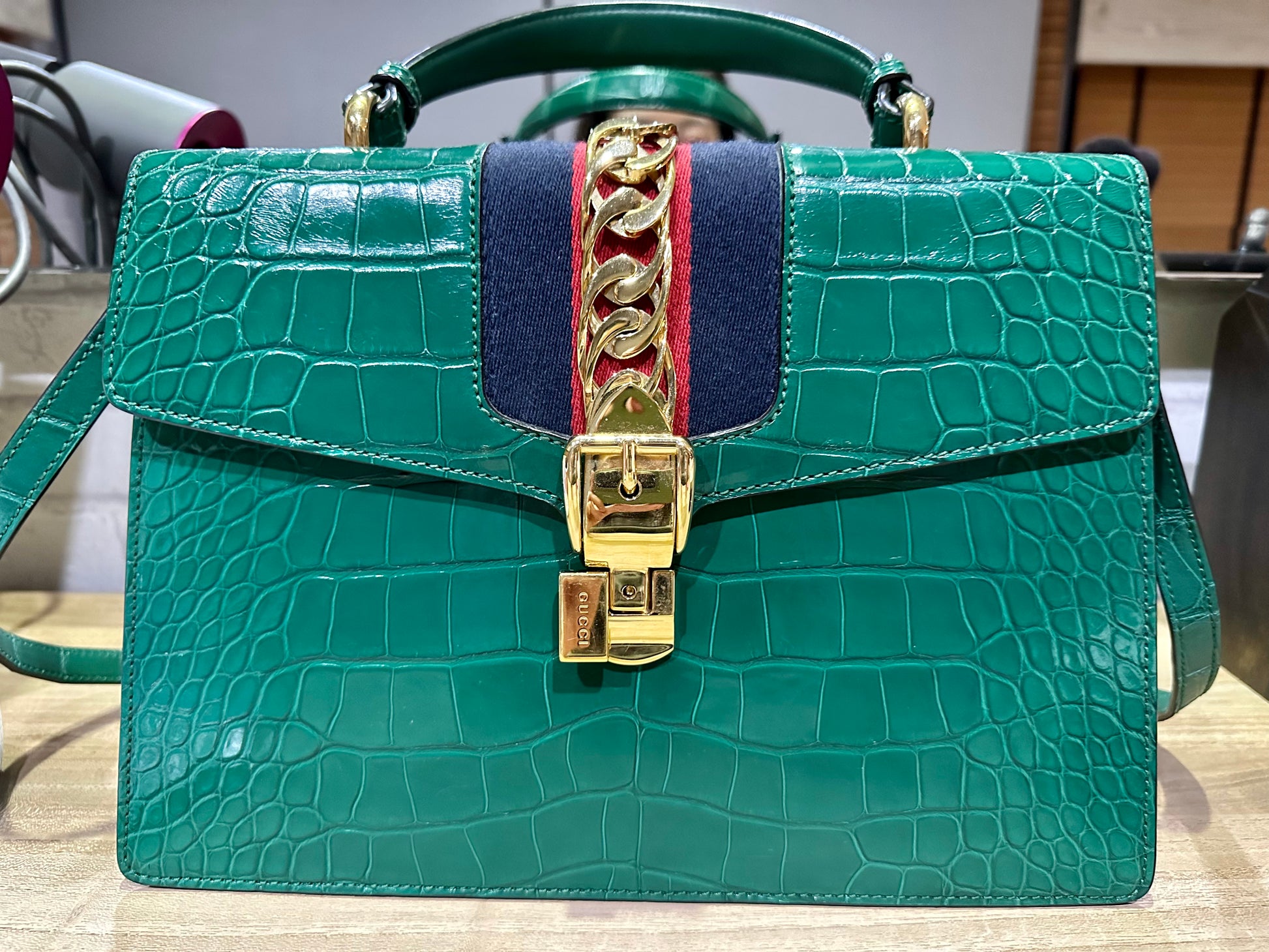 Crocodile handbag Gucci Brown in Crocodile - 19993065