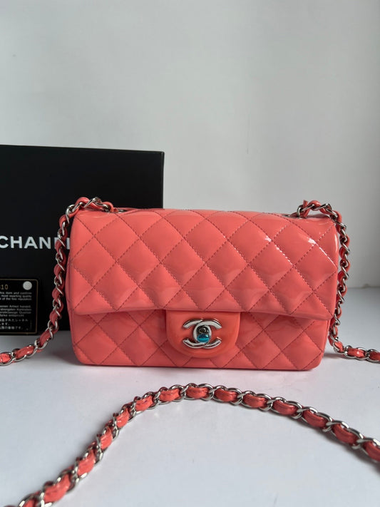 Preloved Chanel Classic Mini 8 Coral with PHW