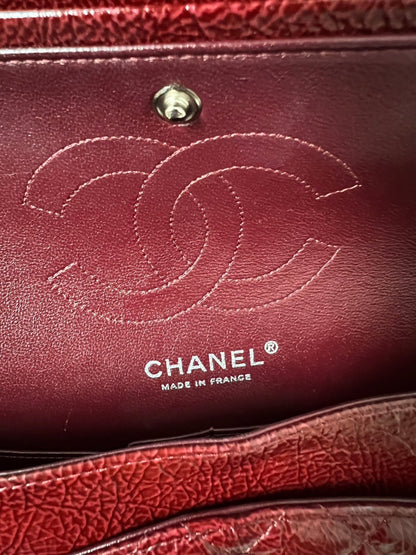 Preloved Chanel Classic Double flap 10 Burgundy Craft with PHW