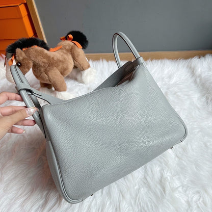 Preloved Hermes Lindy 30 Gris Pearl with PHW