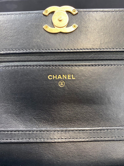 Preloved Chanel WOC Black Lamb with GHW Full set