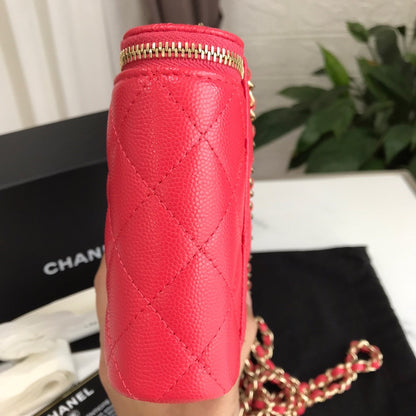 Preloved Chanel Mini Vanity Dark pink Caviar with GHW